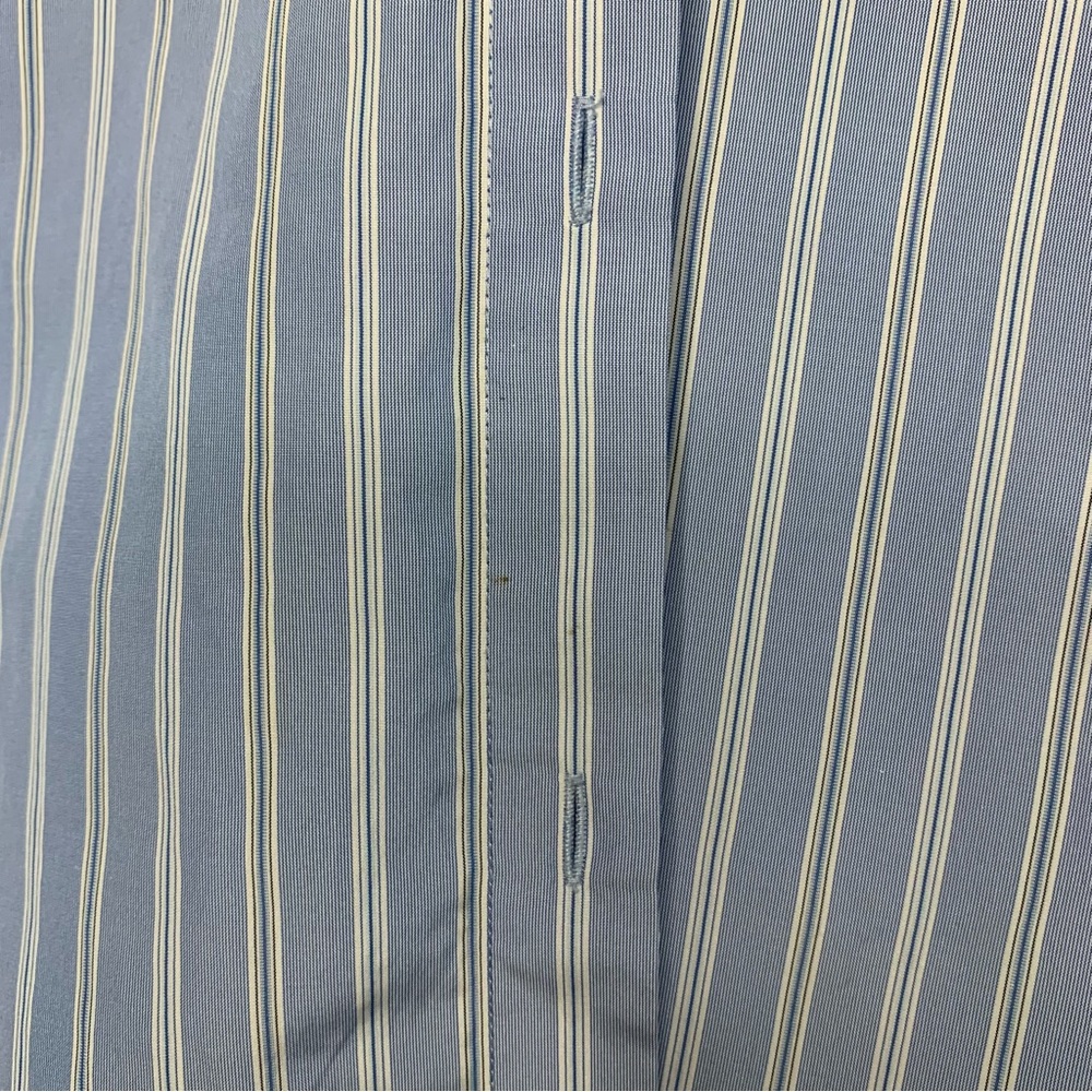 Theory Blue Lourah Cotton Tech Stripe Blouse Size P / Size 0-00 - Picture 9 of 12